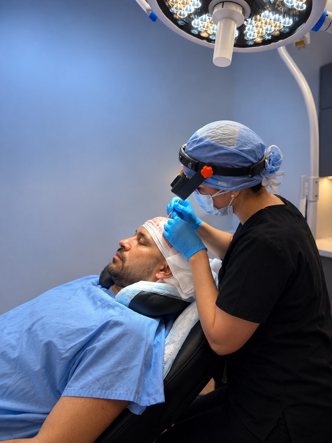 Eyebrow transplant design being planned on screen at Nova Medical Tennessee in Nashville