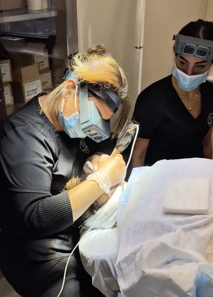 Woman during a female hair transplant consultation in Nashville, Tennessee