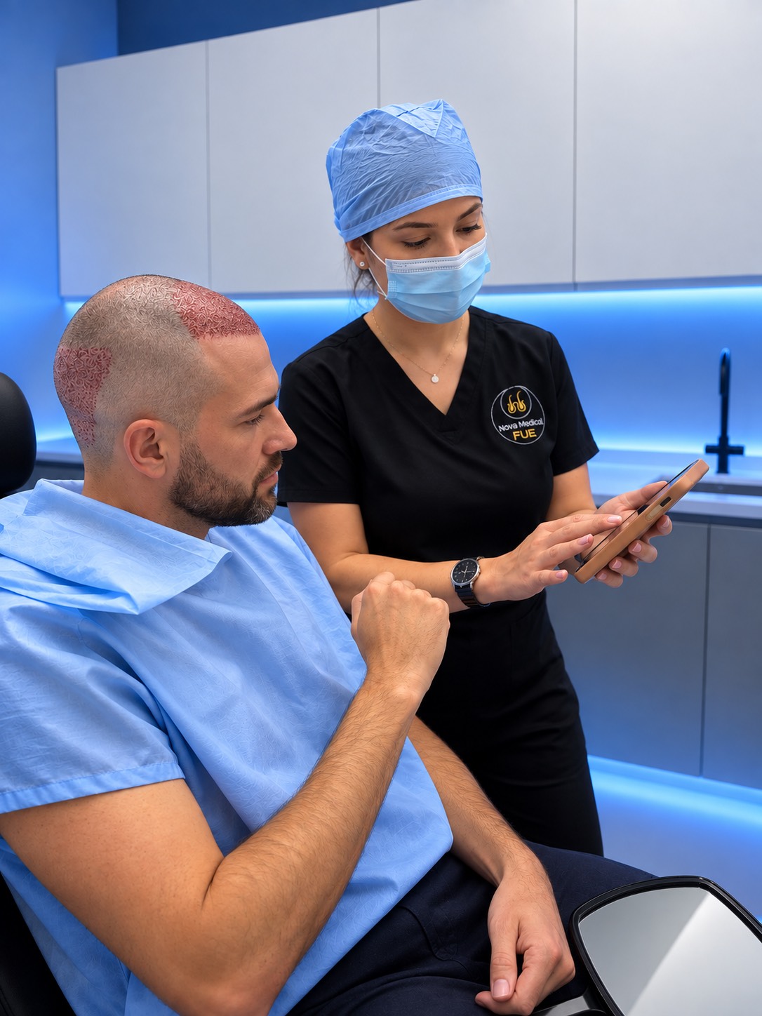 Corrective hair transplant repair consultation at Nova Medical Tennessee in Nashville